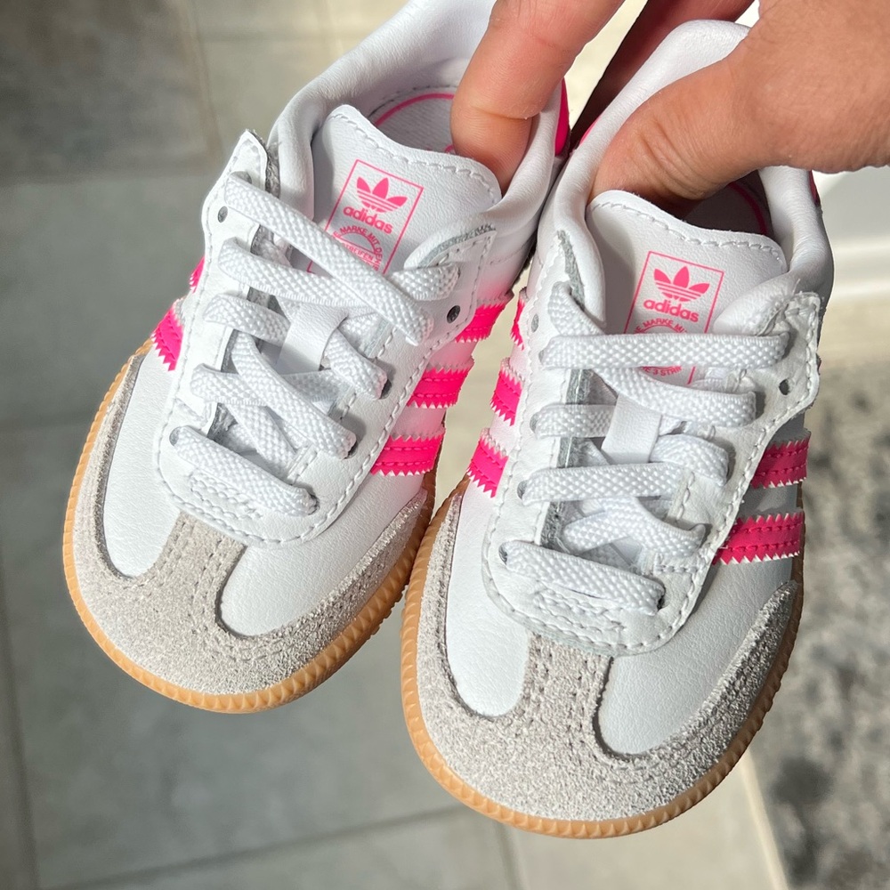 adidas Kids Samba Sneakers White Pink Gum - Picture 11 of 11